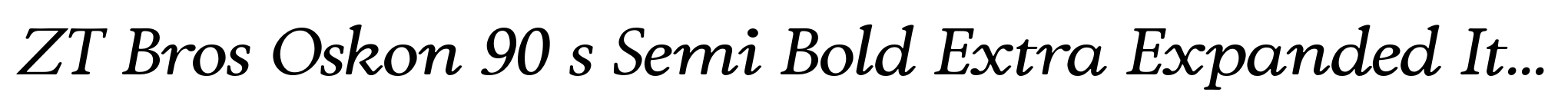 ZT Bros Oskon 90 s Semi Bold Extra Expanded Italic image